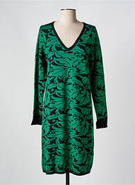 Robe pull col v manches longues vert CREAM femme
