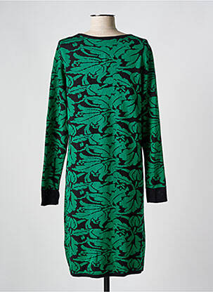 Robe pull col v manches longues vert CREAM femme