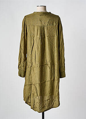 Robe mi-longue coupe fluide manches longues vert CREAM femme
