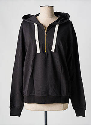 Sweat-shirt à capuche col v manches longues noir LES TROPEZIENNES PAR M.BELARBI femme
