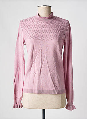Pull tissage chiné manches longues rose CREAM femme