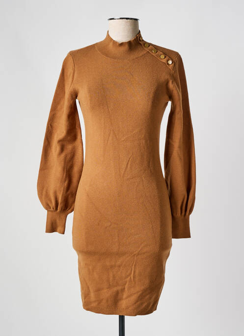 Robe pull stretch manches longues marron MOLLY BRACKEN femme