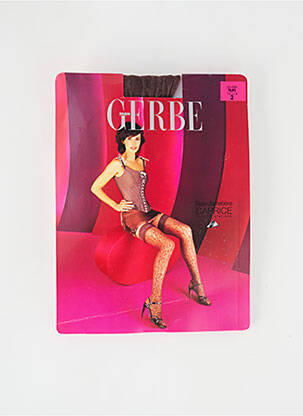 Bas imprimé fantaisie marron GERBE femme
