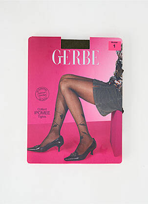 Collants imprimé fantaisie vert GERBE femme