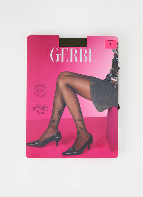 Collants imprimé fantaisie vert GERBE femme