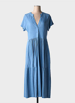 Robe longue manches courtes manches courtes bleu MD'M femme