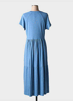 Robe longue manches courtes manches courtes bleu MD'M femme