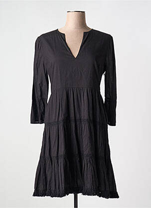 Robe mi-longue manches 3/4 manches 3/4 noir GAUDI femme