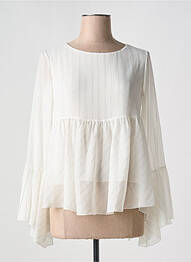 Blouse imprimé fantaisie manches longues blanc FRACOMINA femme