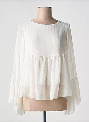 Blouse imprimé fantaisie manches longues blanc FRACOMINA femme