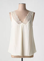Top coupe fluide fines bretelles beige MAISON MARLEY femme
