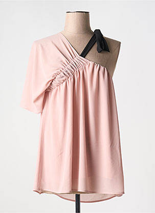 Top coupe fluide manches courtes rose FRACOMINA femme