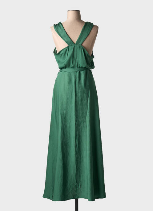 Robe longue coupe évasée fines bretelles vert MD'M femme