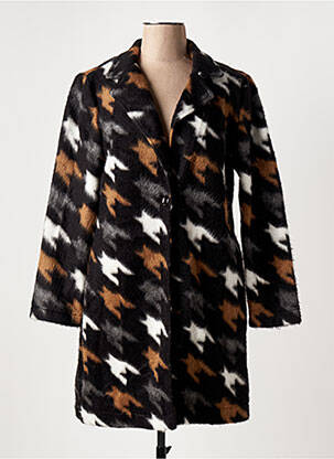 Manteau long coupe cintrée sans capuche noir FRANK LYMAN femme