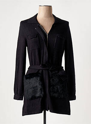Gilet manches longues stretch noir LEO & UGO femme