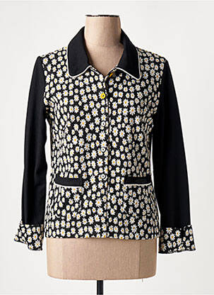 Gilet manches longues coupe cintrée noir POUPEE CHIC femme