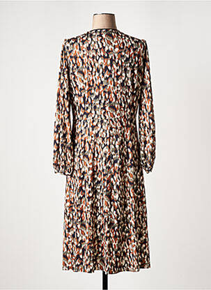 Robe mi-longue manches longues manches longues marron K-DESIGN femme