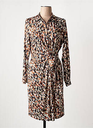 Robe mi-longue manches longues manches longues marron K-DESIGN femme