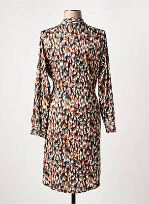 Robe mi-longue manches longues manches longues marron K-DESIGN femme