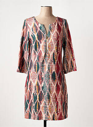 Robe courte manches 3/4 manches 3/4 rose K-DESIGN femme