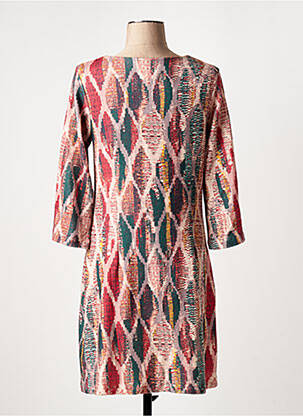 Robe courte manches 3/4 manches 3/4 rose K-DESIGN femme