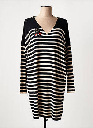 Robe pull col v manches longues noir ANANKE femme