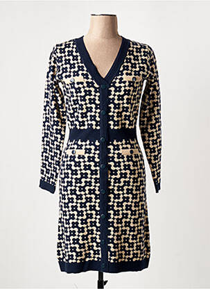 Gilet manches longues stretch bleu LEO & UGO femme