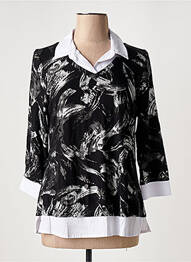 Pull coupe cintrée manches 3/4 noir DOLCEZZA femme