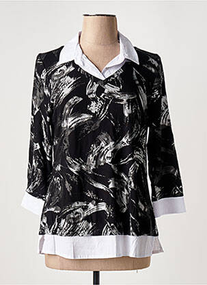 Pull coupe cintrée manches 3/4 noir DOLCEZZA femme