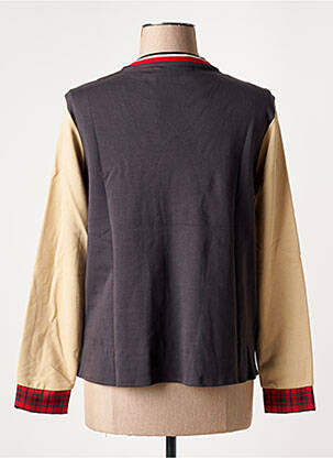 Sweat-shirt stretch manches longues beige POUPEE CHIC femme