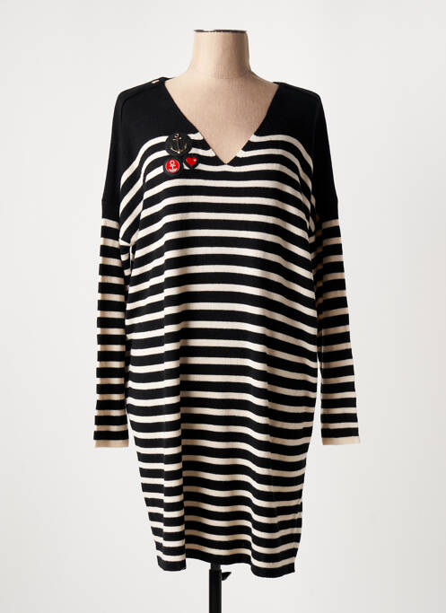 Robe pull col v manches longues noir ANANKE femme