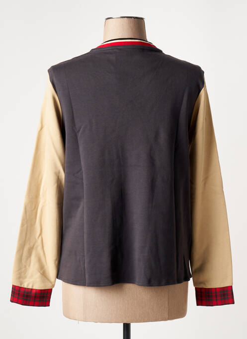 Sweat-shirt stretch manches longues beige POUPEE CHIC femme