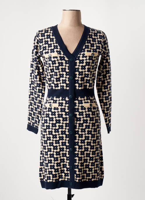 Gilet manches longues bleu LEO & UGO pour femme