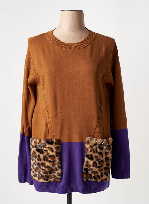 Pull tunique marron LAFTY LIE pour femme