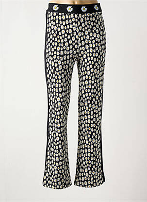 Pantalon flare stretch taille haute noir POUPEE CHIC femme
