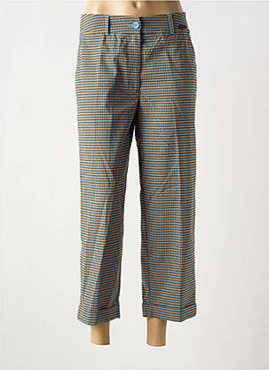 Pantalon 7/8 taille haute taille haute bleu POUPEE CHIC femme