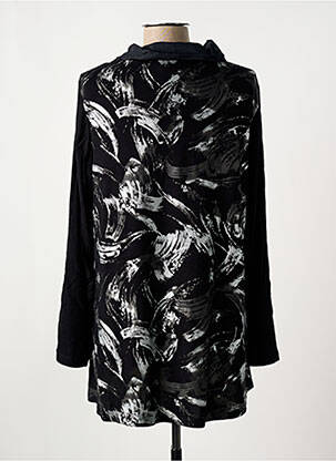 Tunique manches longues coupe asymétrique noir DOLCEZZA femme