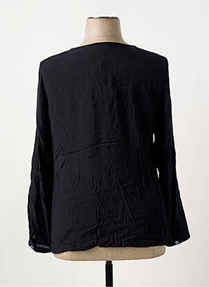 Blouse tissage popeline manches longues noir PAUSE CAFE femme