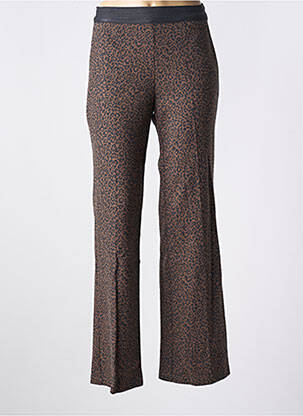 Pantalon droit taille élastique taille normale marron ANNA MONTANA femme