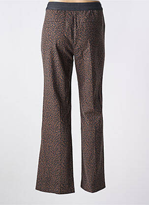 Pantalon droit taille élastique taille normale marron ANNA MONTANA femme