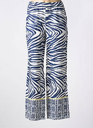 Pantalon droit taille élastique taille normale bleu ANNA MONTANA femme