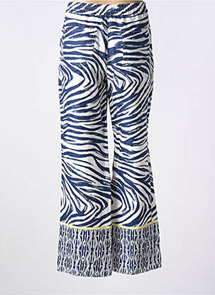 Pantalon droit taille élastique taille normale bleu ANNA MONTANA femme