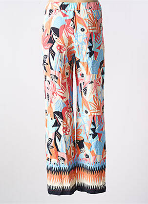 Pantalon droit tissage popeline taille normale bleu ANNA MONTANA femme