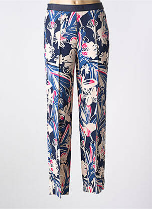 Pantalon droit taille élastique taille normale bleu ANNA MONTANA femme
