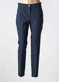 Pantalon chino fermeture zippée sous rabat boutonné taille normale bleu ANNA MONTANA femme