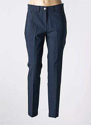 Pantalon chino fermeture zippée sous rabat boutonné taille normale bleu ANNA MONTANA femme