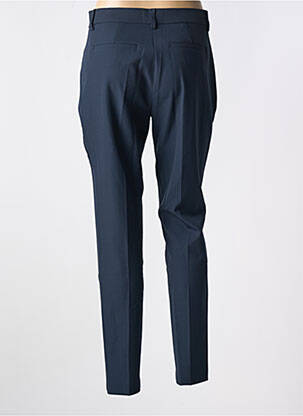 Pantalon chino fermeture zippée sous rabat boutonné taille normale bleu ANNA MONTANA femme