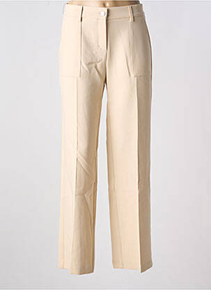 Pantalon droit stretch taille normale beige ANNA MONTANA femme