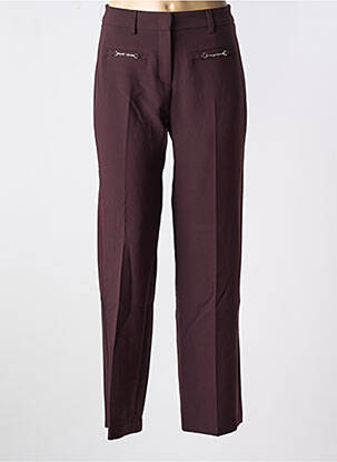 Pantalon droit stretch taille normale violet ANNA MONTANA femme