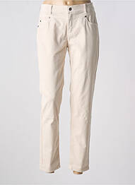 Pantalon slim broderie rivets taille normale beige ANNA MONTANA femme